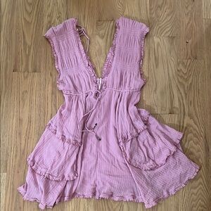 Free People Mauve Ruffled Dress
